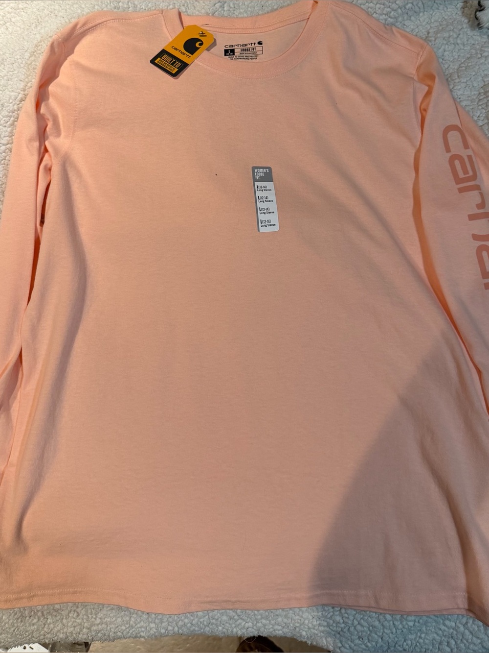 Carhartt Women's Long Sleeve Tee in Peach